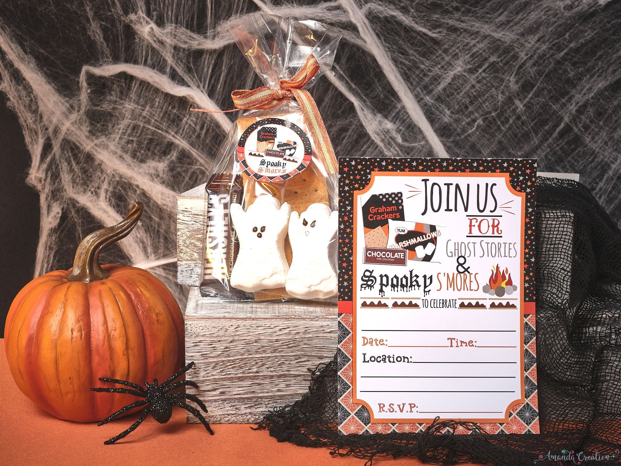 spooky s'mores invitation