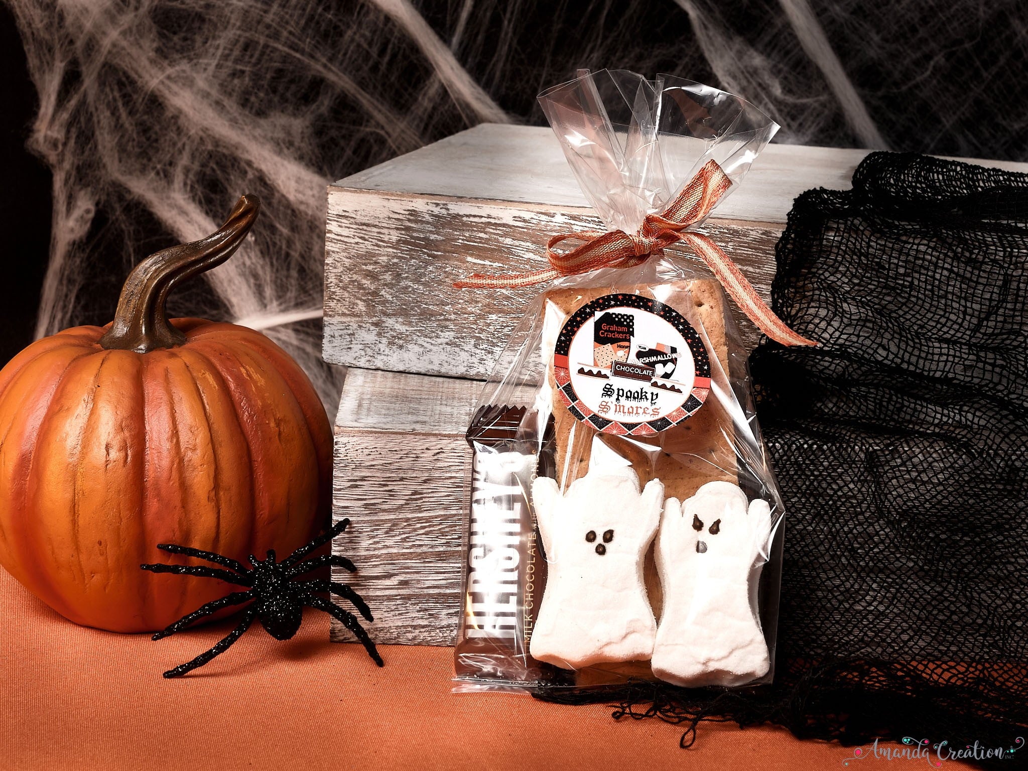 spooky s'mores with ghost marshmallows