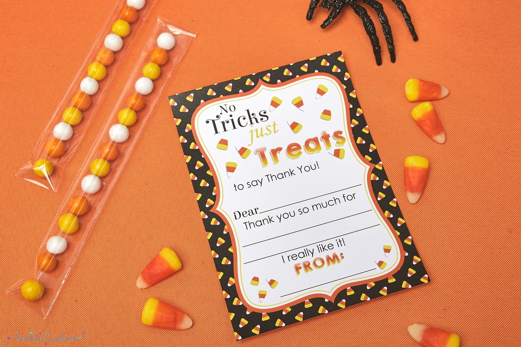 candy corn thank you note