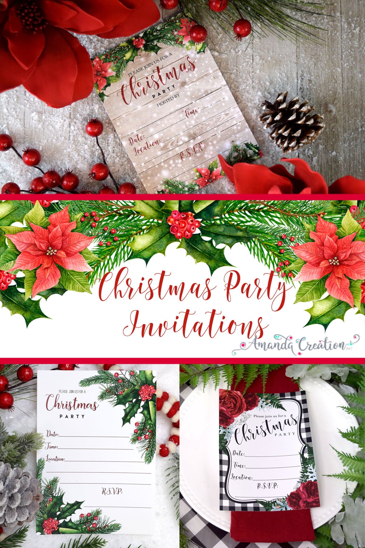 Celebrate the Season With Christmas Party Invitations - Amanda Creation