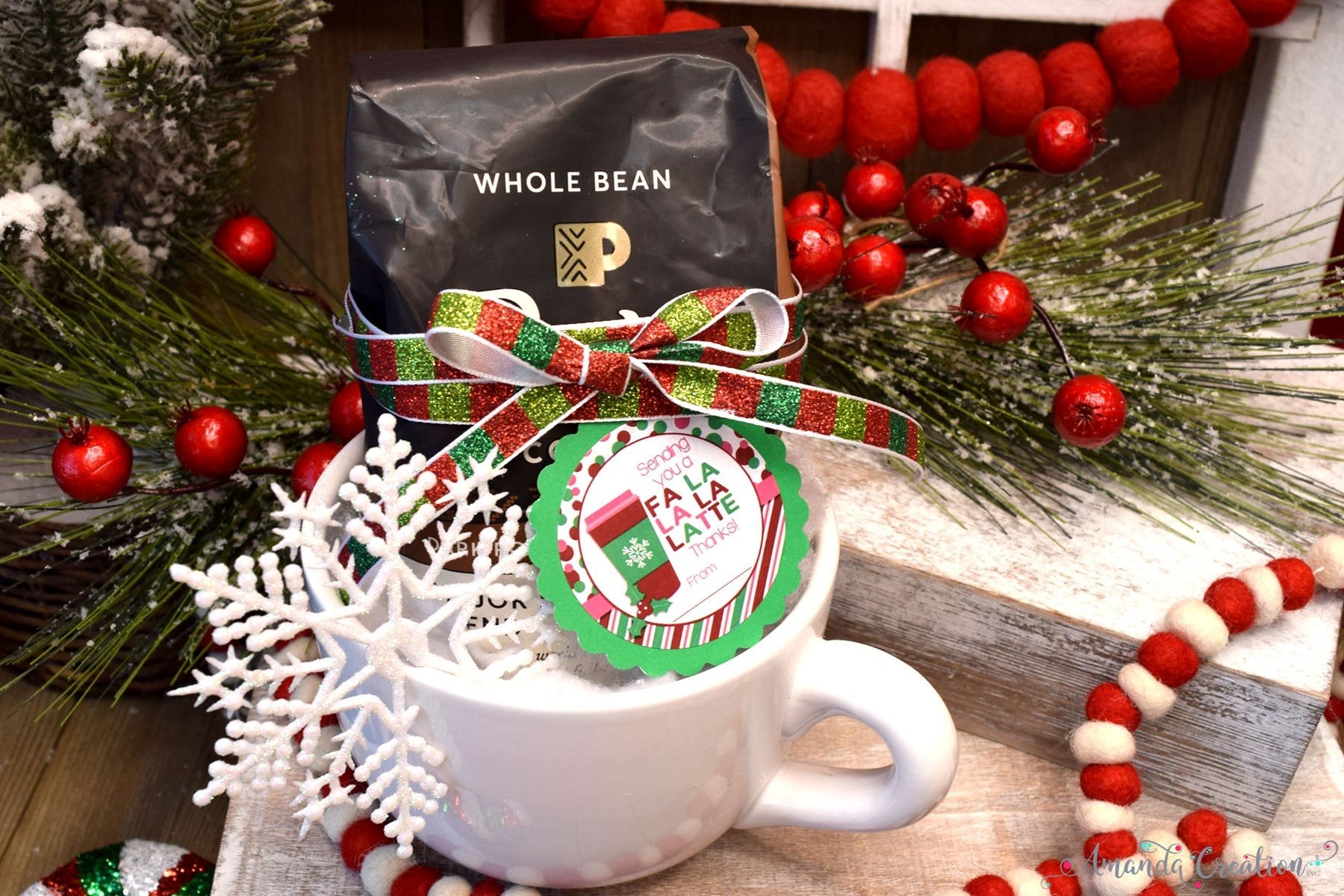 latte Christmas gift sticker 