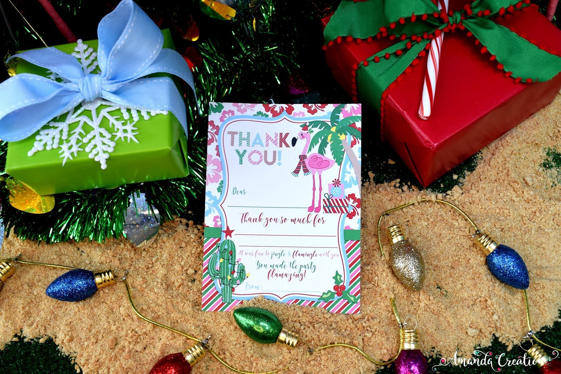 Jingle & Flamingle thank you card