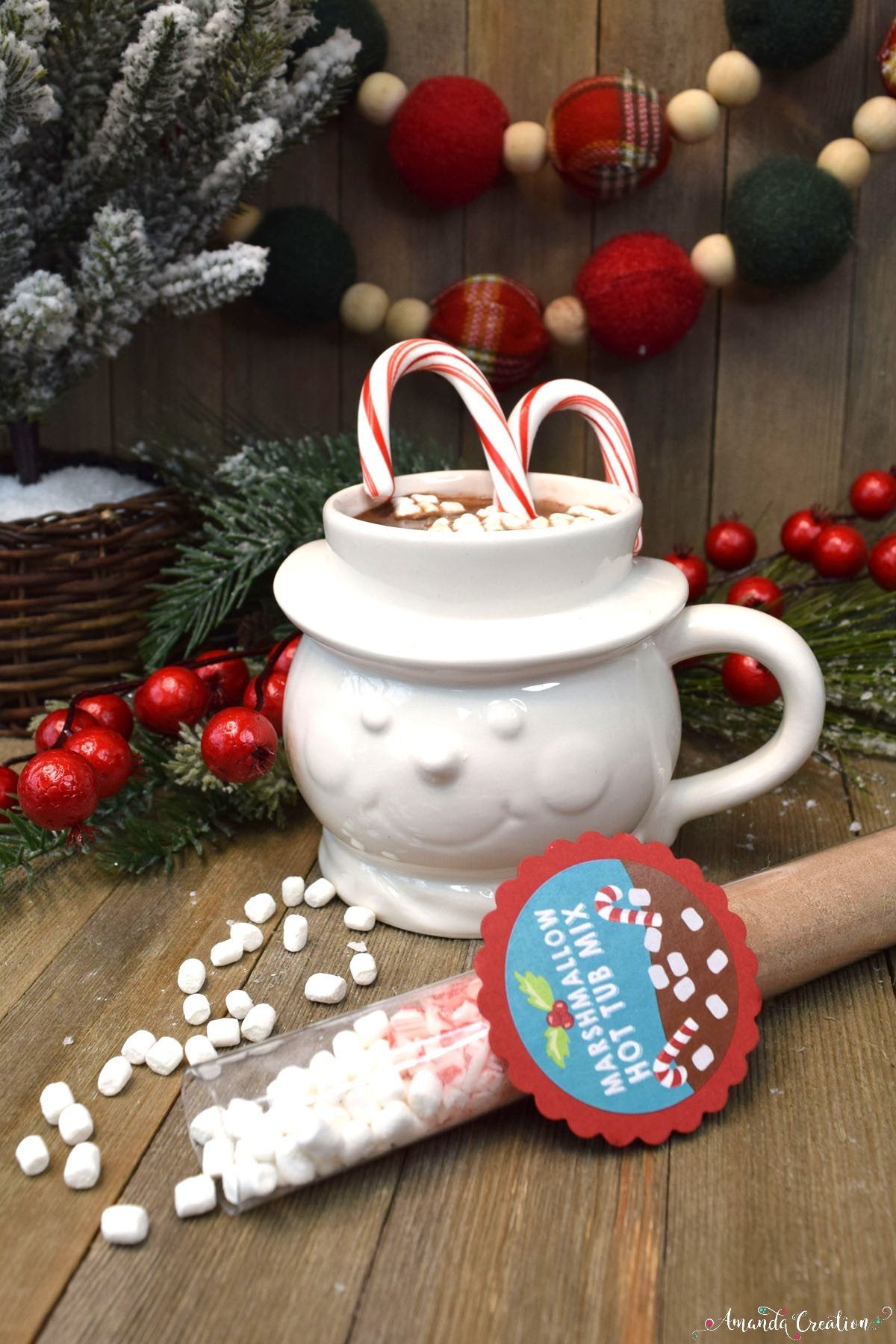 hot cocoa mix Christmas gift sticker