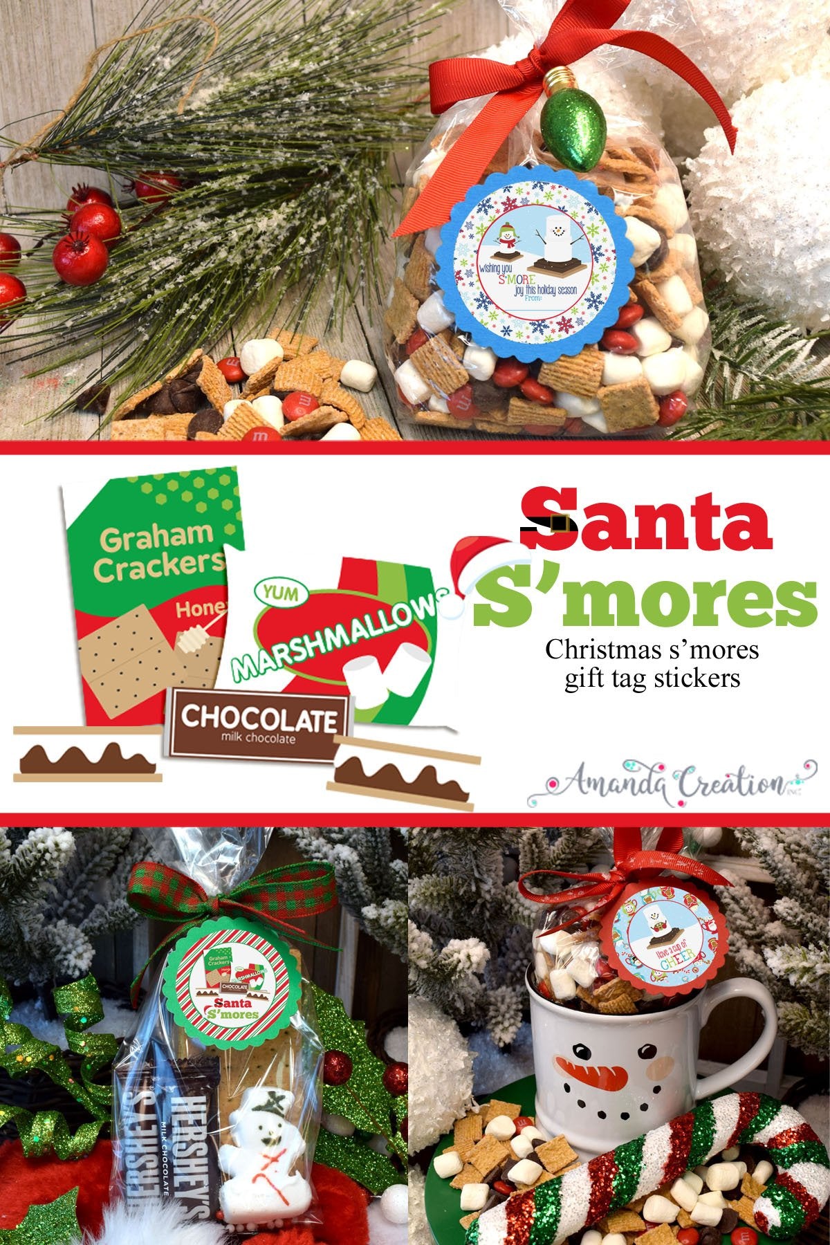 Christmas S'mores Gift Tag Stickers