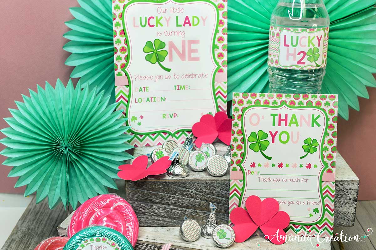 St. Patrick's Day 1st Birthday Party Set for a Girl