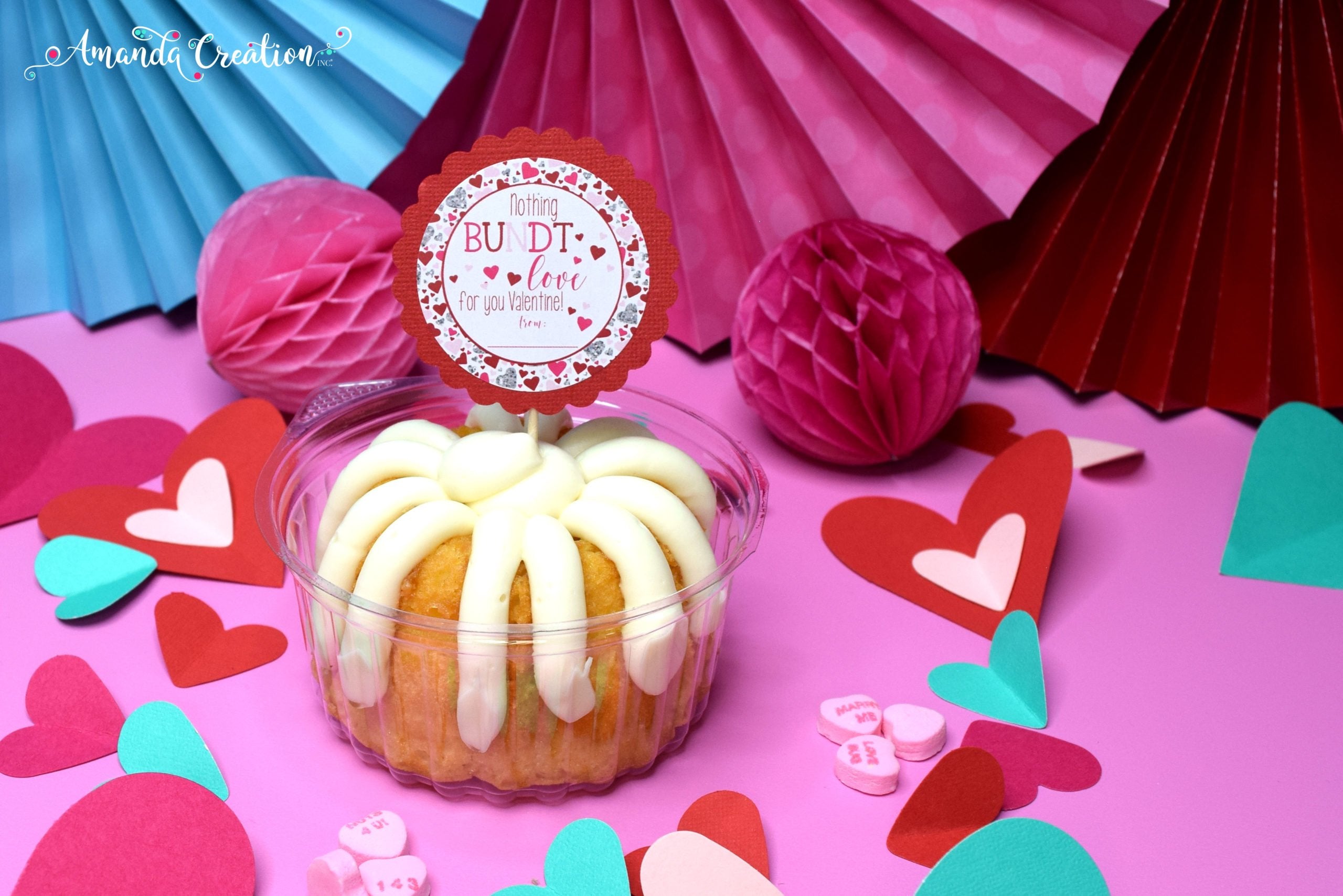 Valentine's Day Sticker for Bundt Cake