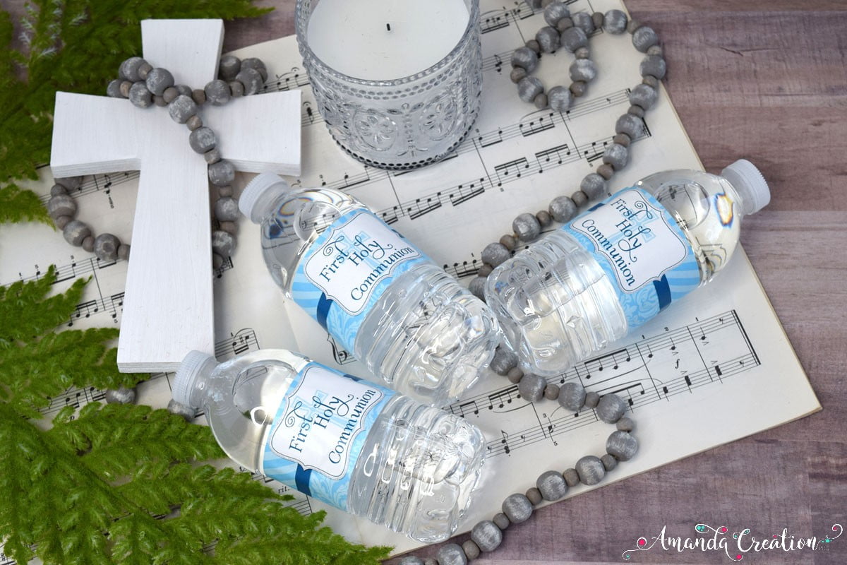 First Holy Communion Water Bottle Labels