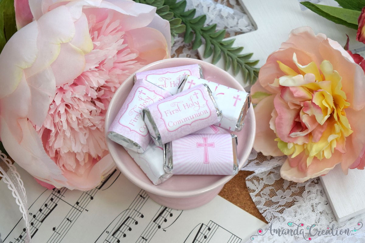 First Communion Mini Candy Bar Wrappers