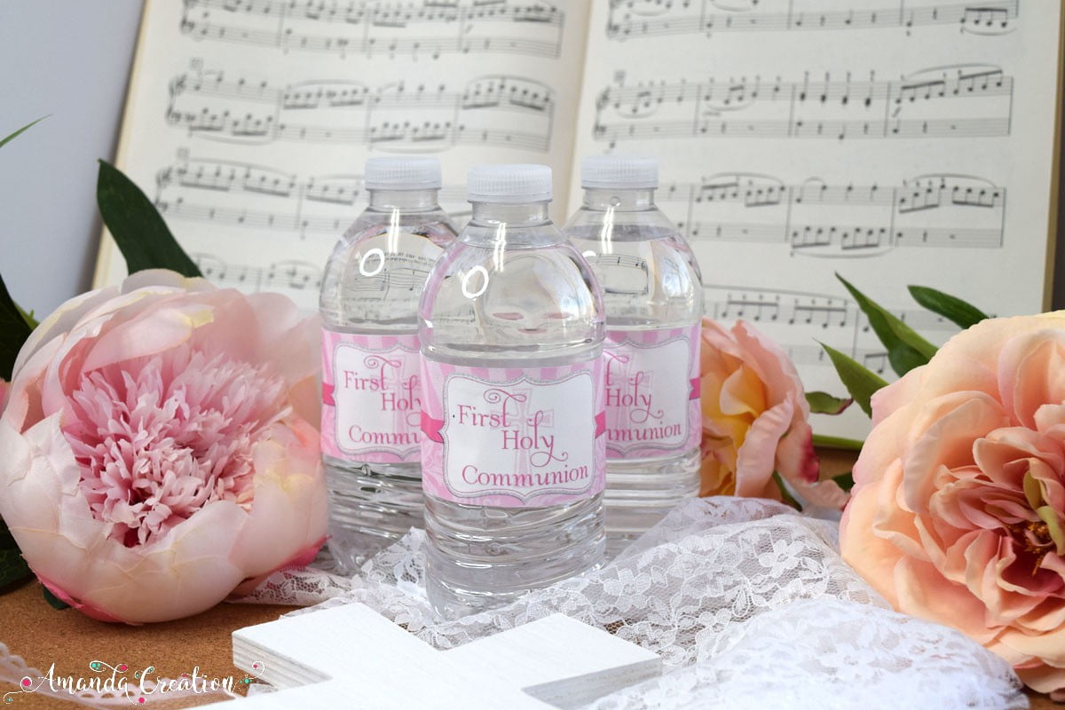 First Holy Communion Water Bottle Labels