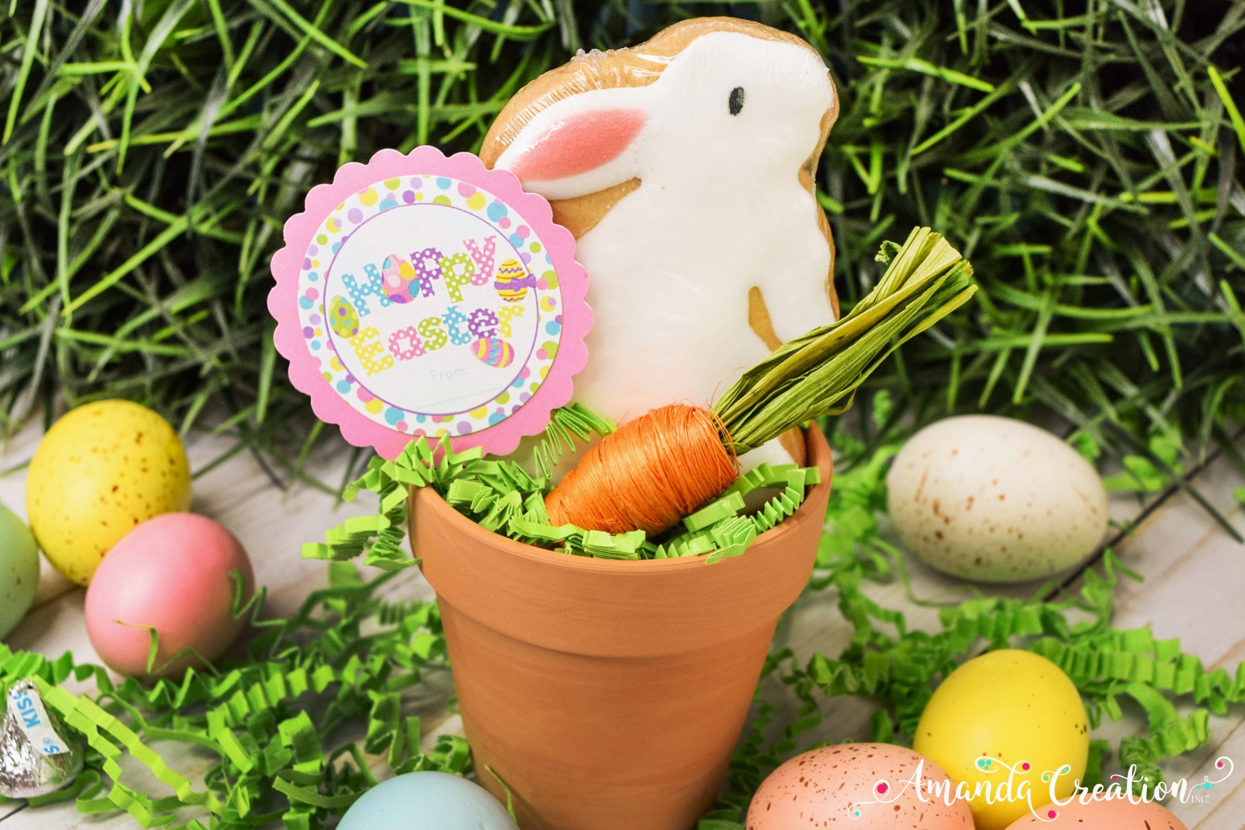 Polka Dot Happy Easter Gift Sticker