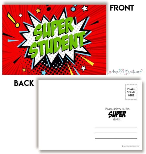 Superhero Super Student Postcard
