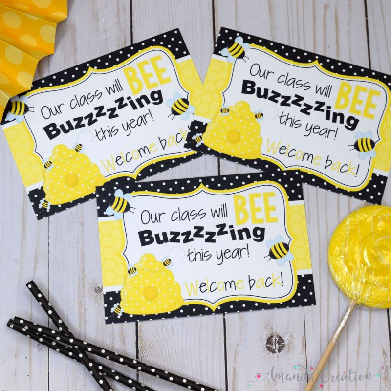 Bumble Bee Back To School Postcards For Teachers
