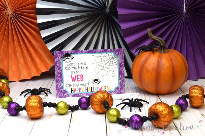 Spider Web Halloween Teacher Postcards