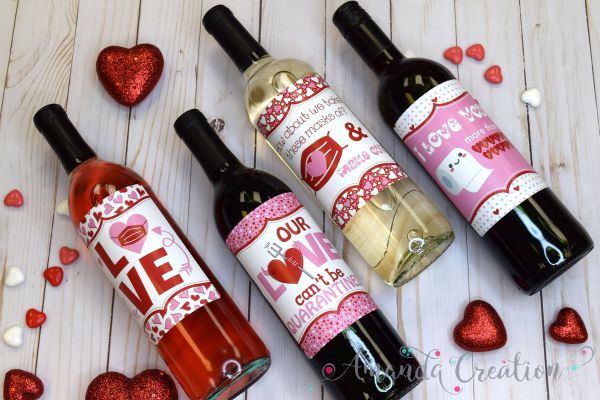 Valentine’s Pandemic Wine Labels
