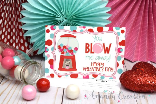 Bubble Gum Valentine Postcards