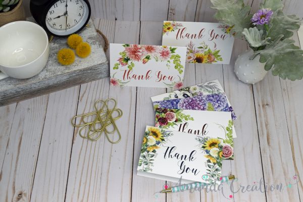 Folded Floral Notecards