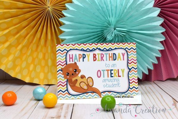 Otter Happy Birthday Postcards From Teacher