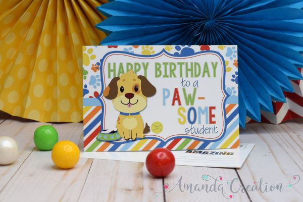 Dog Birthday Cards for Students