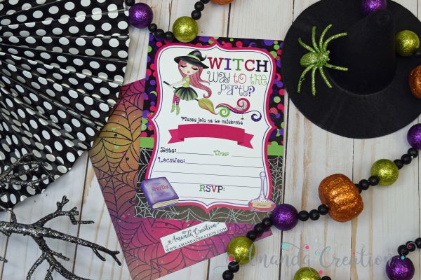 Fancy Witch Party Invitations